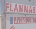 Avgas is blue, and has an octane rating of 100, and is used by most piston aircraft.