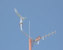 Automated Weather Observation System (AWOS) measures wind speed and direction.